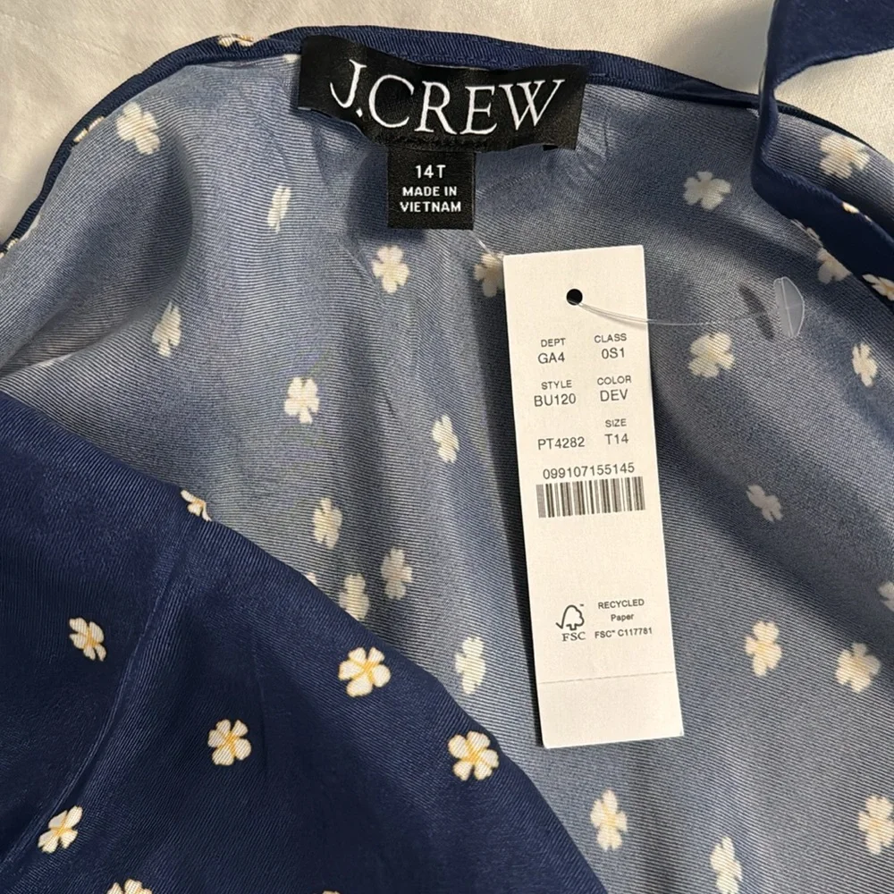J.Crew Tall Gwyneth V neck cupro blend slip dress in tiny bloom BU120